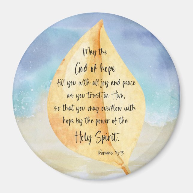 Bible verse Romans Yellow Blue  Magnet (Front)