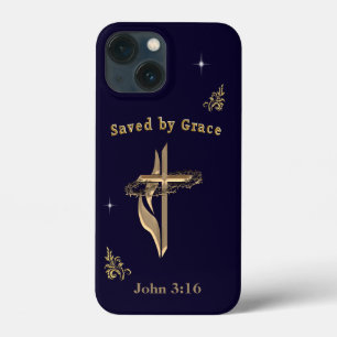 Bible Verse saved by Grace iPhone 13 Mini Case