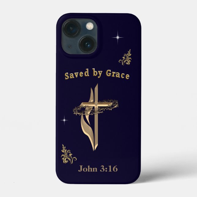 Bible Verse saved by Grace Case-Mate iPhone Case (Back)