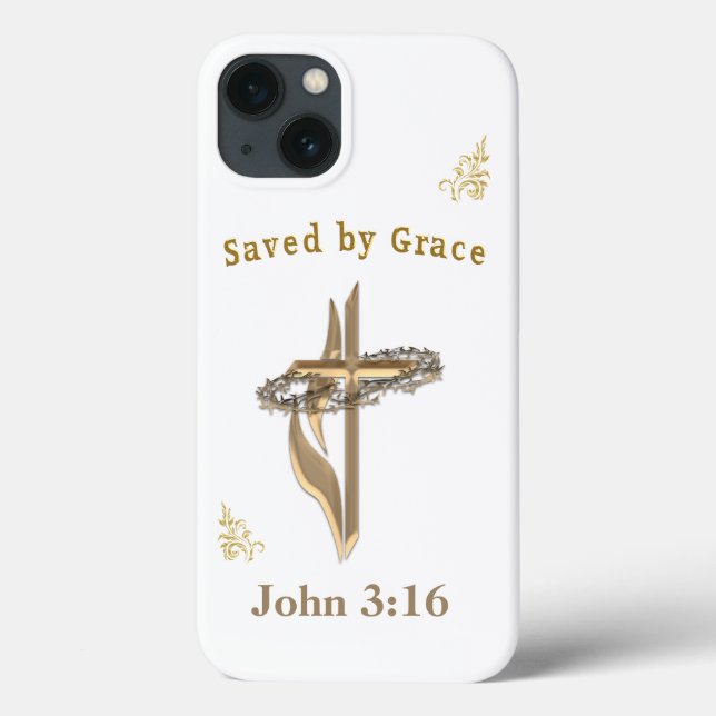 Bible Verse saved by Grace Case-Mate iPhone Case (Back)