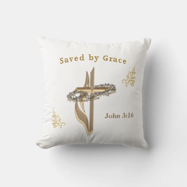 Bible Verse saved by Grace Cushion (Front)