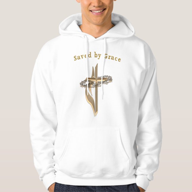 Bible Verse saved by Grace Hoodie (Front)