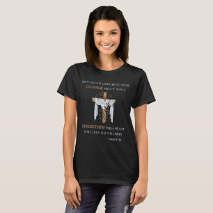 Bible Verse Scripture Psalm 27:14 KJV Women's T-Shirt