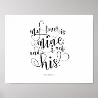 Bible Verse Song of Solomon 2:16 in calligraphy