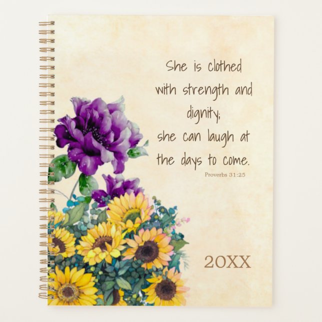 Bible Verse Strength | Women Proverbs 31 Christian Planner (Front)