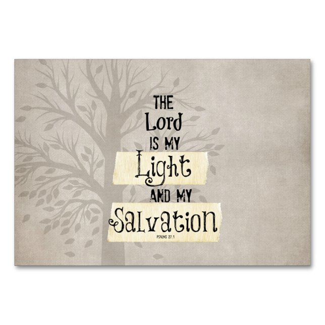 Bible Verse: The Lord is my Light and my Table Number (Front)