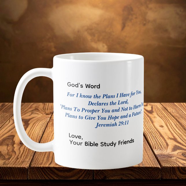 Bible Verse The Plans- Blue Personalise Coffee Mug (Creator Uploaded)