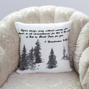Bible verse Thessalonians winter throw pillows
