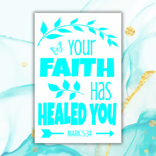 Bible verse turquoise Archival Heavyweight Paper Poster