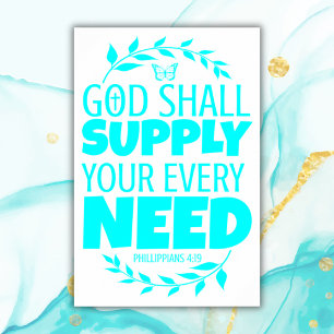 Bible verse turquoise Archival Heavyweight Paper Poster