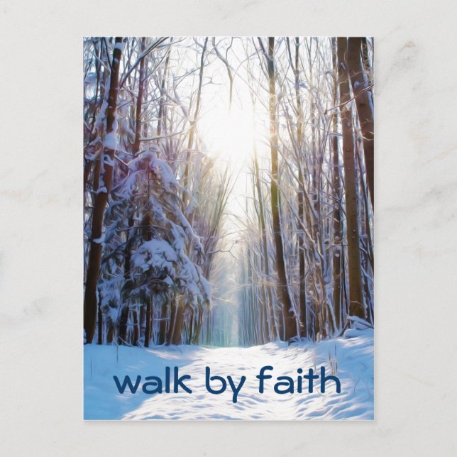 Bible Verse Walk by Faith Postcard (Front)