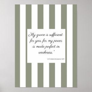 Bible Verse Wall Art, 2 Corinthians 12:9 Poster