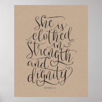 Bible verse wall art proverbs 31:25 calligraphy v3