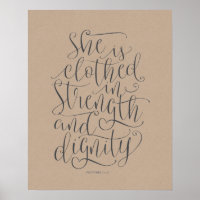 Bible verse wall art proverbs 31:25 calligraphy v4