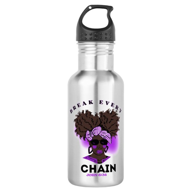Bible Verse Water Bottle For Black Women (Front)