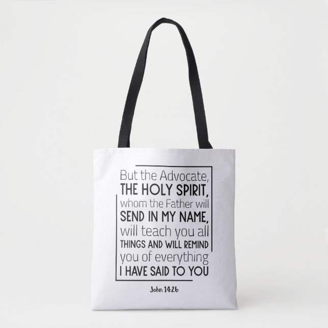 Bible Verse White Tote Bag (Front)