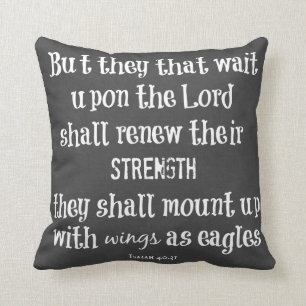 Bible Verse: Wings as Eagles Cushion