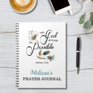 BIble verse- with god all things are possible Note Notebook