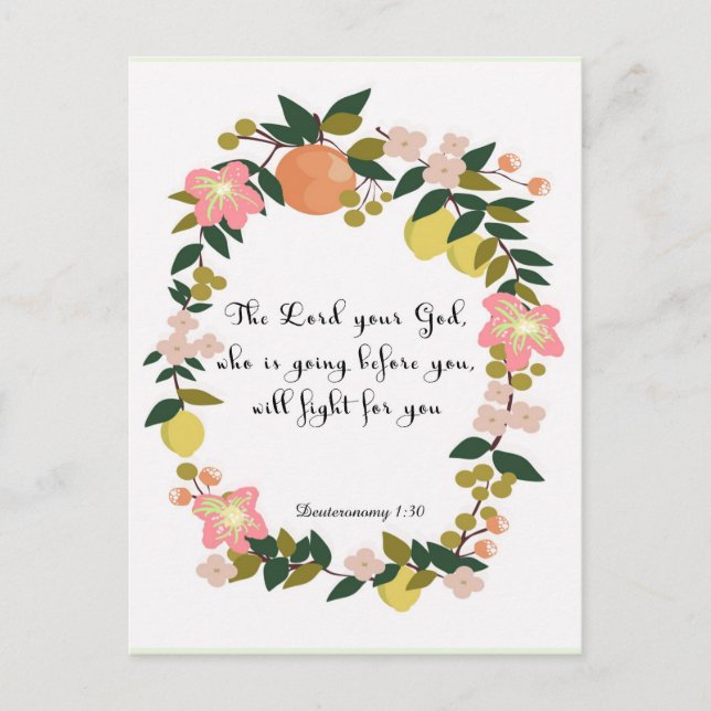 Bible Verses Art - Deuteronomy 1:30 Postcard (Front)