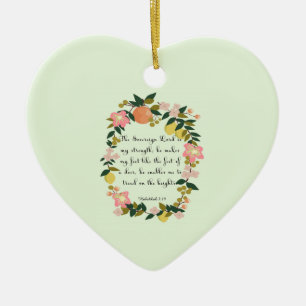 Bible Verses Art - Habakkuk 3:19 Ceramic Tree Decoration