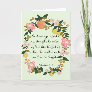 Bible Verses Art - Habakkuk 3:19 Holiday Card