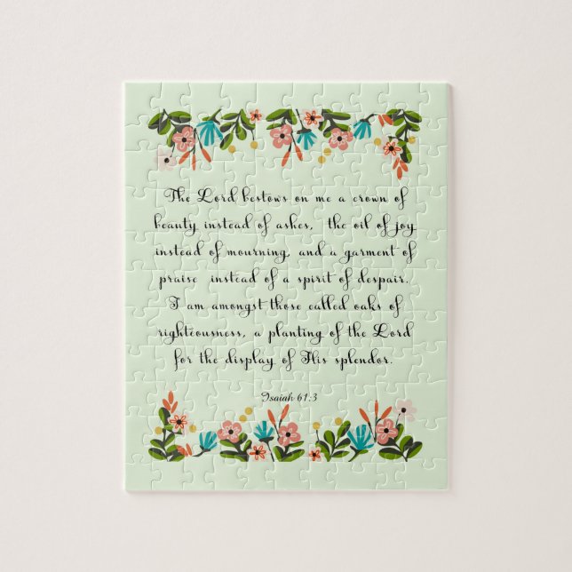 Bible Verses Art - Isaiah 61:3 Jigsaw Puzzle (Vertical)