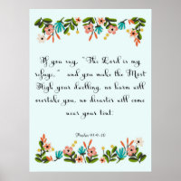 Bible Verses Art - Psalm 91:9-10
