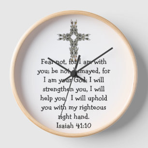 Bible Verses Inspirational Quote Isaiah 41:10 Clock
