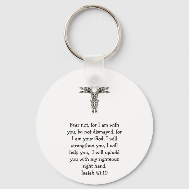 Bible Verses Inspirational Quote Isaiah 41:10 Keyc Key Ring (Front)