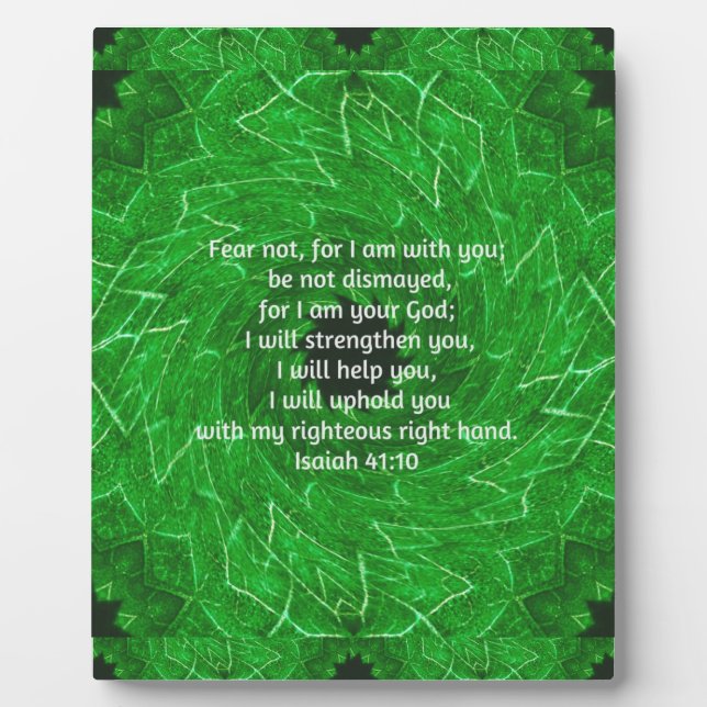 Bible Verses Inspirational Quote Isaiah 41:10 Plaque (Front)