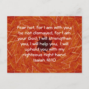 Bible Verses Inspirational Quote Isaiah 41:10 Postcard