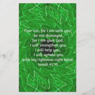 Bible Verses Inspirational Quote Isaiah 41:10 Stationery