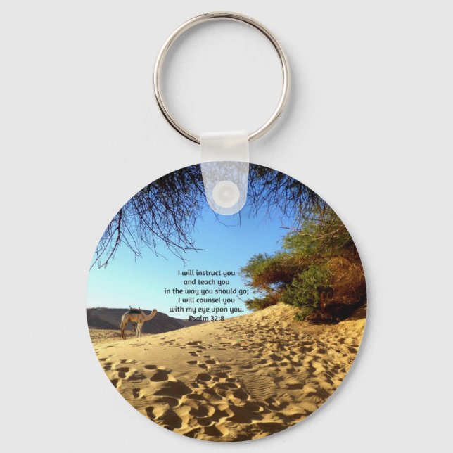 Bible Verses Inspirational Quote Psalm 32:8 Key Ring (Front)