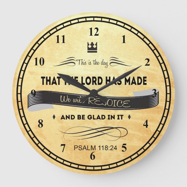 Bible Verses, This is the Day Large Clock (Front)