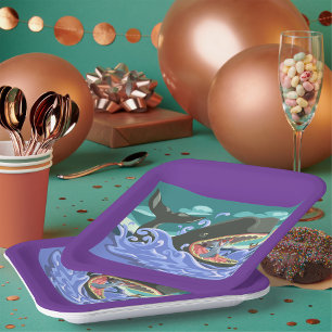 Bible Whale Paper Plate