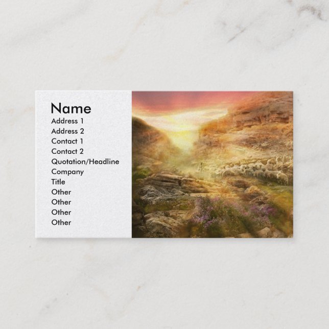 Bible - Yea, though I walk through the valley 1920 Business Card (Front)