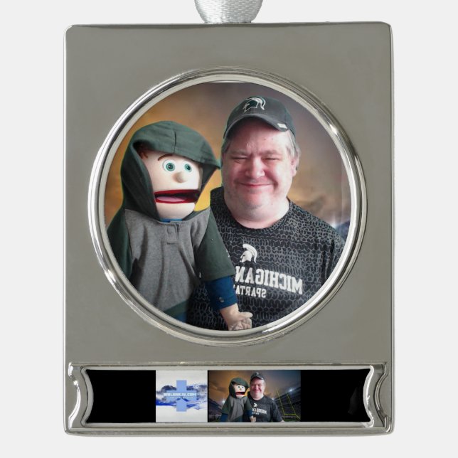 BIBLENKJV.COM™ 🛐 #SILVER SILVER PLATED BANNER ORNAMENT (Front)