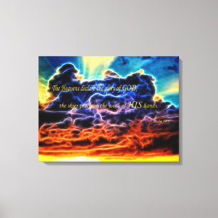 Biblical Electrified Cumulus Clouds Skyscape Canvas Print