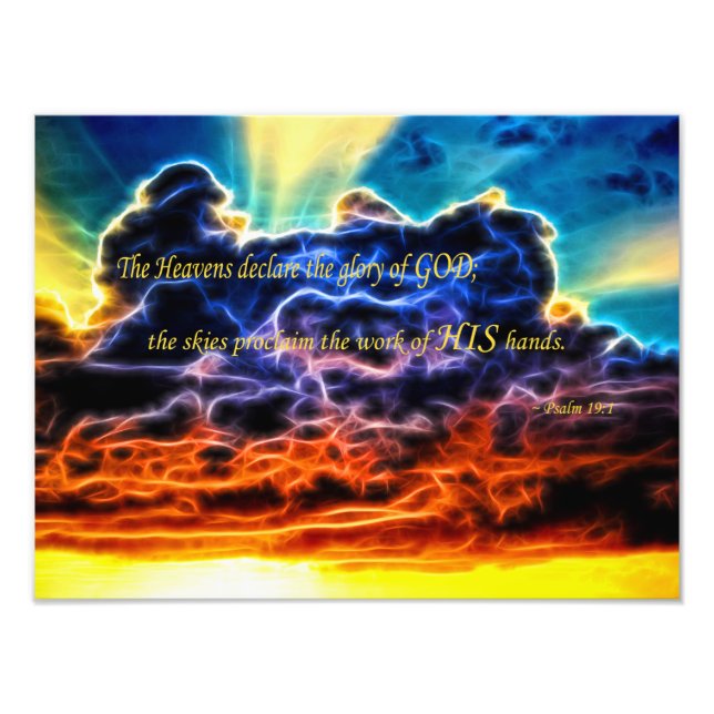 Biblical Electrified Cumulus Clouds Skyscape Photo Print (Front)