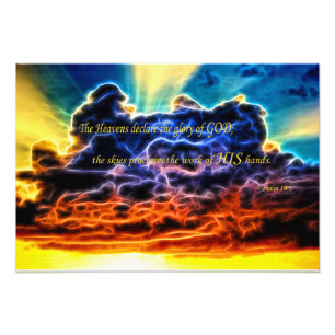 Biblical Electrified Cumulus Clouds Skyscape Photo Print