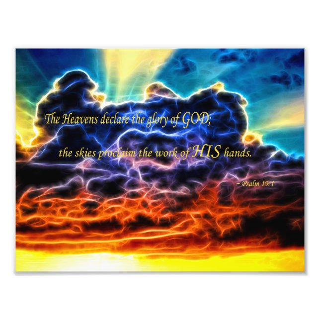 Biblical Electrified Cumulus Clouds Skyscape Photo Print (Front)
