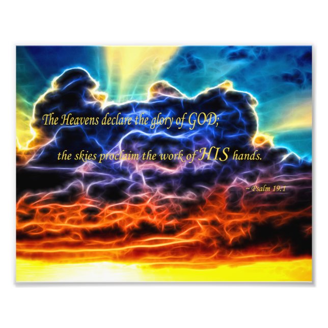 Biblical Electrified Cumulus Clouds Skyscape Photo Print (Front)