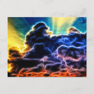Biblical Electrified Cumulus Clouds Skyscape Postcard