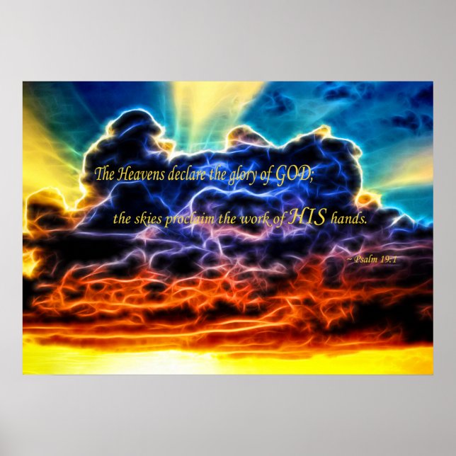 Biblical Electrified Cumulus Clouds Skyscape Poster (Front)