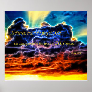 Biblical Electrified Cumulus Clouds Skyscape Poster