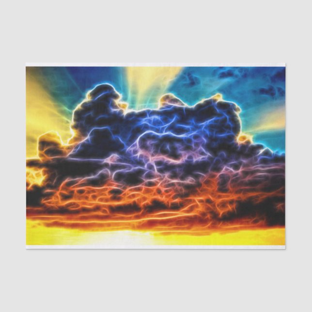 Biblical Electrified Cumulus Clouds Skyscape Tissue Paper (Front)