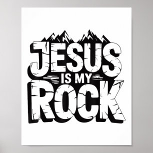 Biblical Jesus Is My Rock Christian Poster