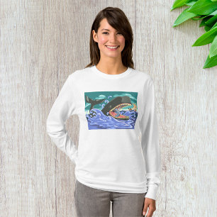 Biblical Jonah and the Whale Ocean Scene T-Shirt
