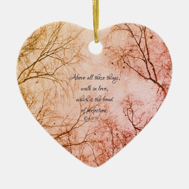 Biblical Love Quote Ceramic Tree Decoration (Front)