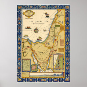 Biblical Map of the Holy Land Poster